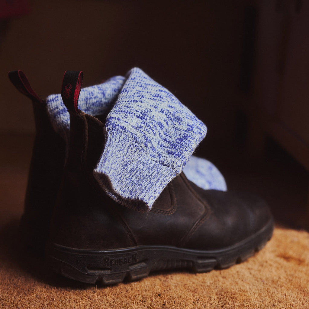 Silverstick Natural Wool British Hiking Sock Blue Marl Boot