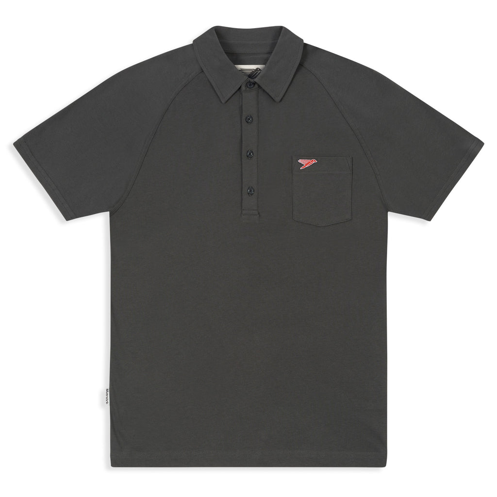 silverstick mens organic cotton lopez polo shirt gun metal