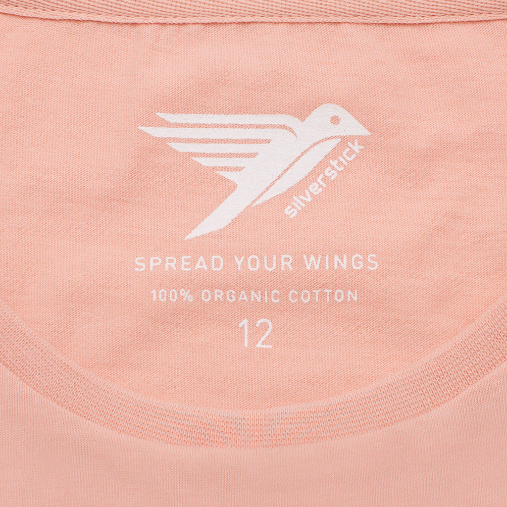 Silverstick Mens Adventure Organic Cotton T Shirt Antique Pink Spread Your Wings