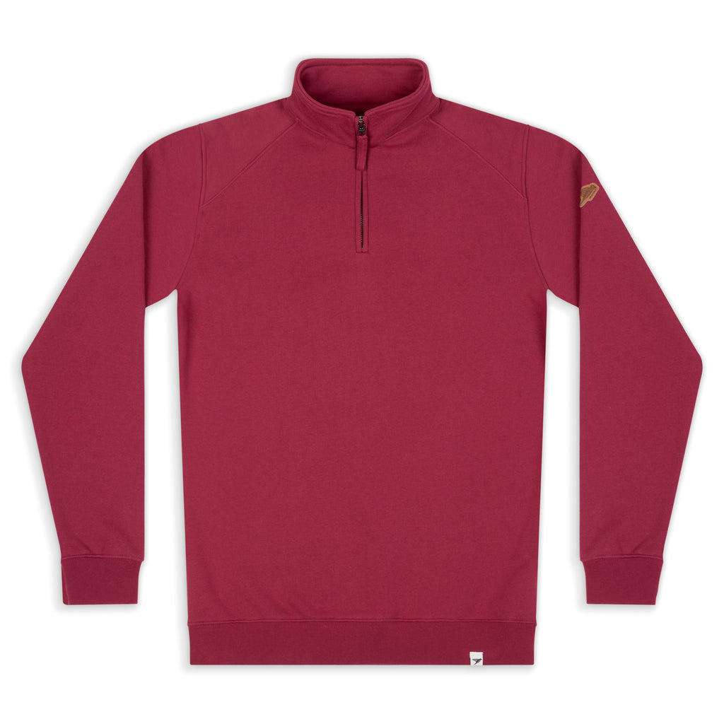 Silverstick Mens Nevis Organic Cotton Quarter Zip Sweat Beaujolais Front