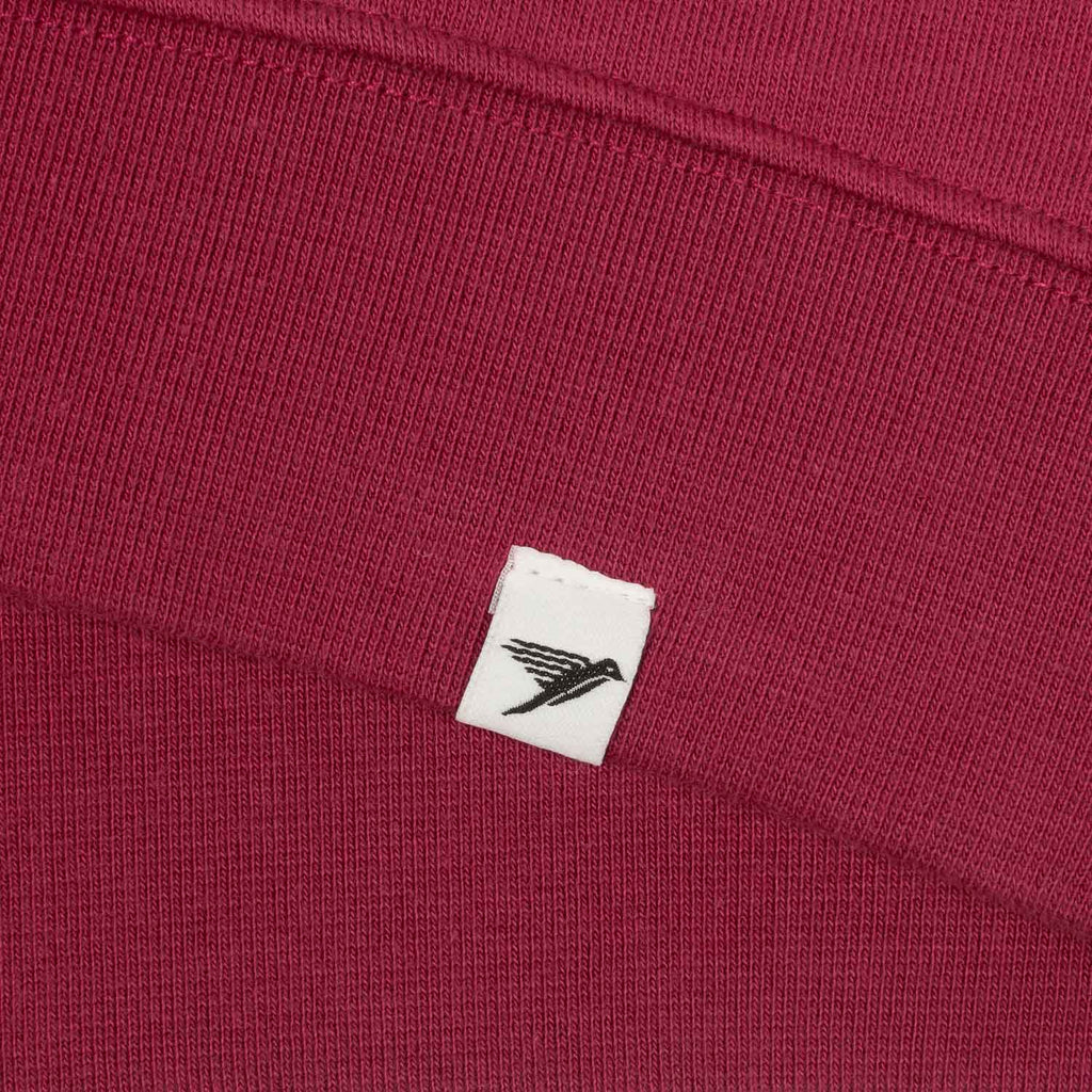 Silverstick Mens Nevis Organic Cotton Quarter Zip Sweat Beaujolais Hem Label