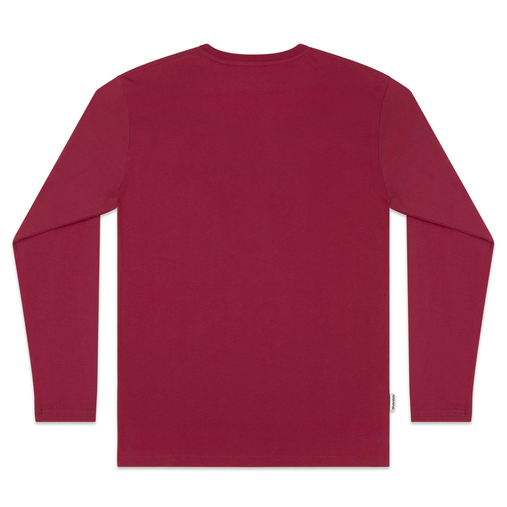 silverstick mens organic cotton t shirt long sleeve beaujolais back