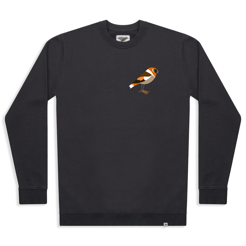 Silverstick womens matt sewell hawfinch organic cotton sweat charcoal front