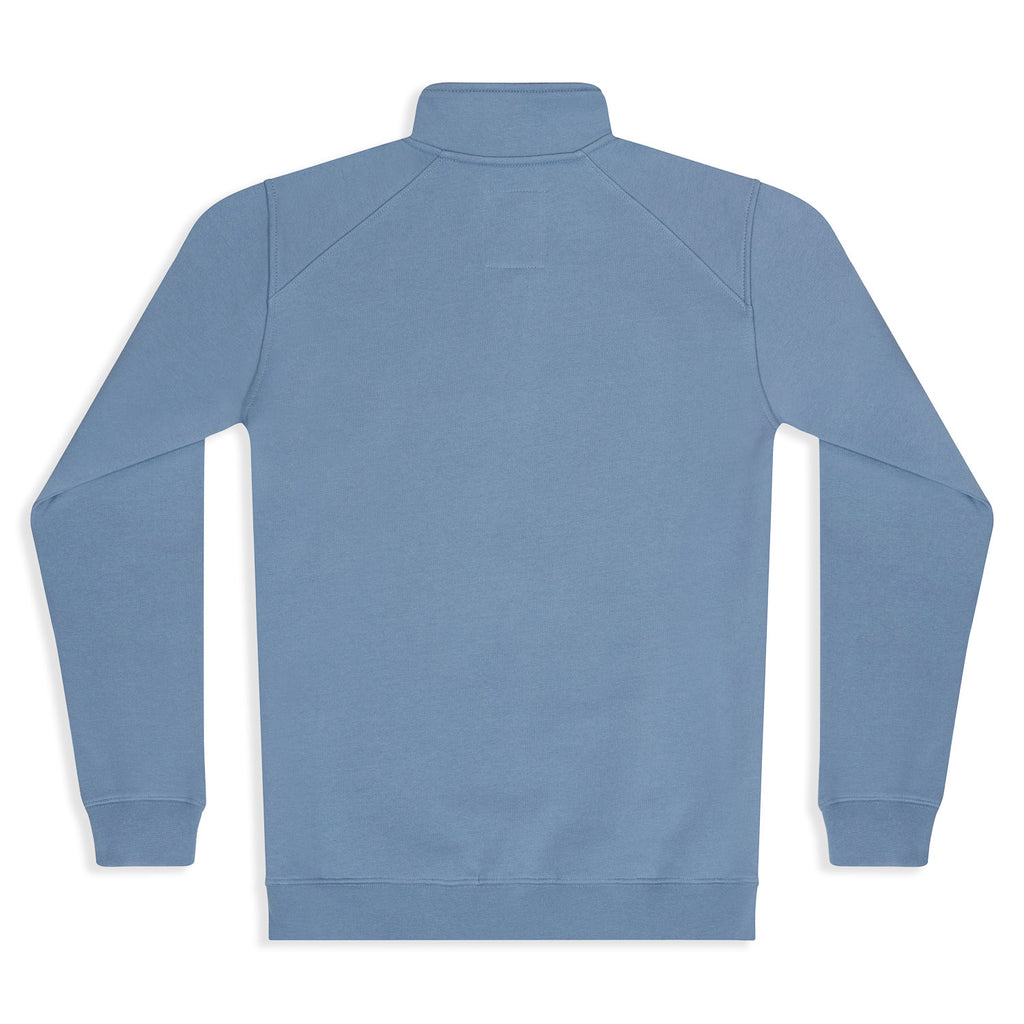Silverstick Womens Nevis Organic Cotton Quarter Zip Sweat Faded Denim Back