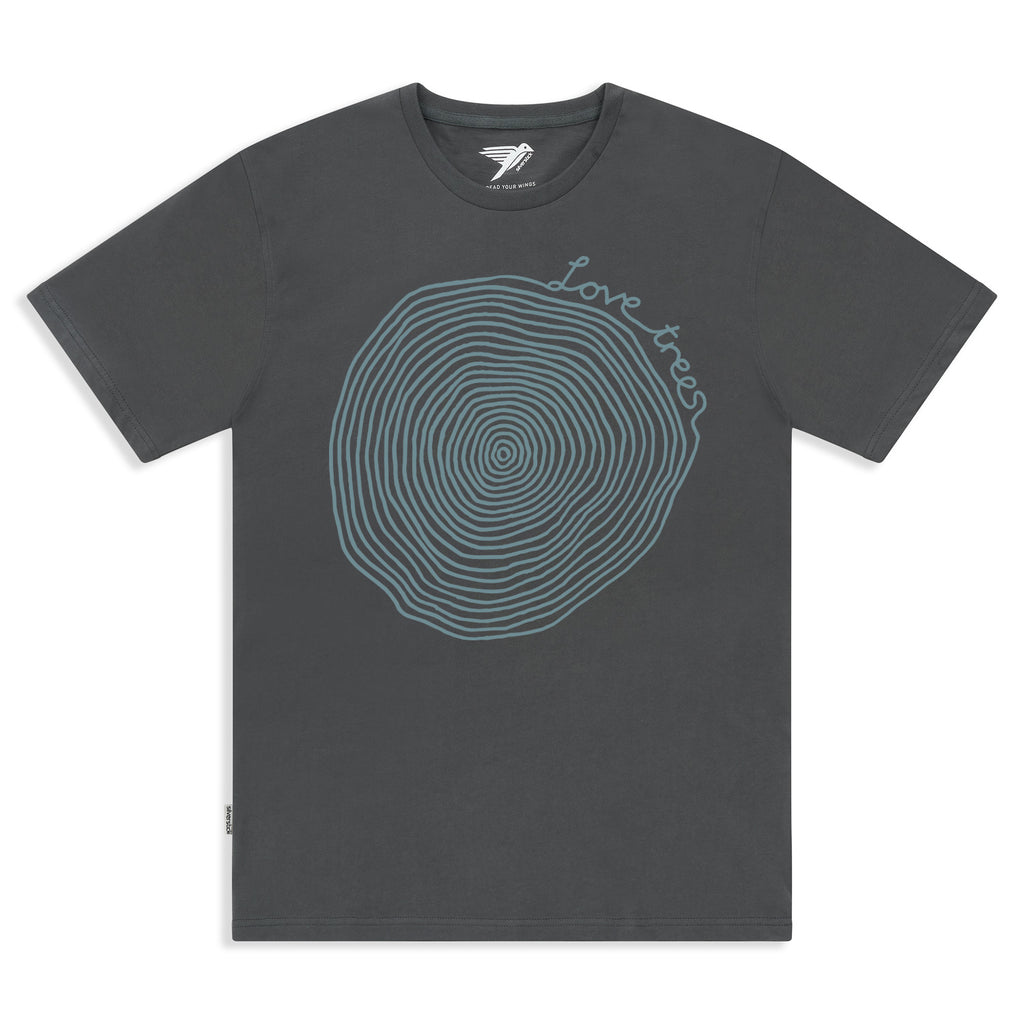 silverstick mens organic cotton love trees gun metal tee