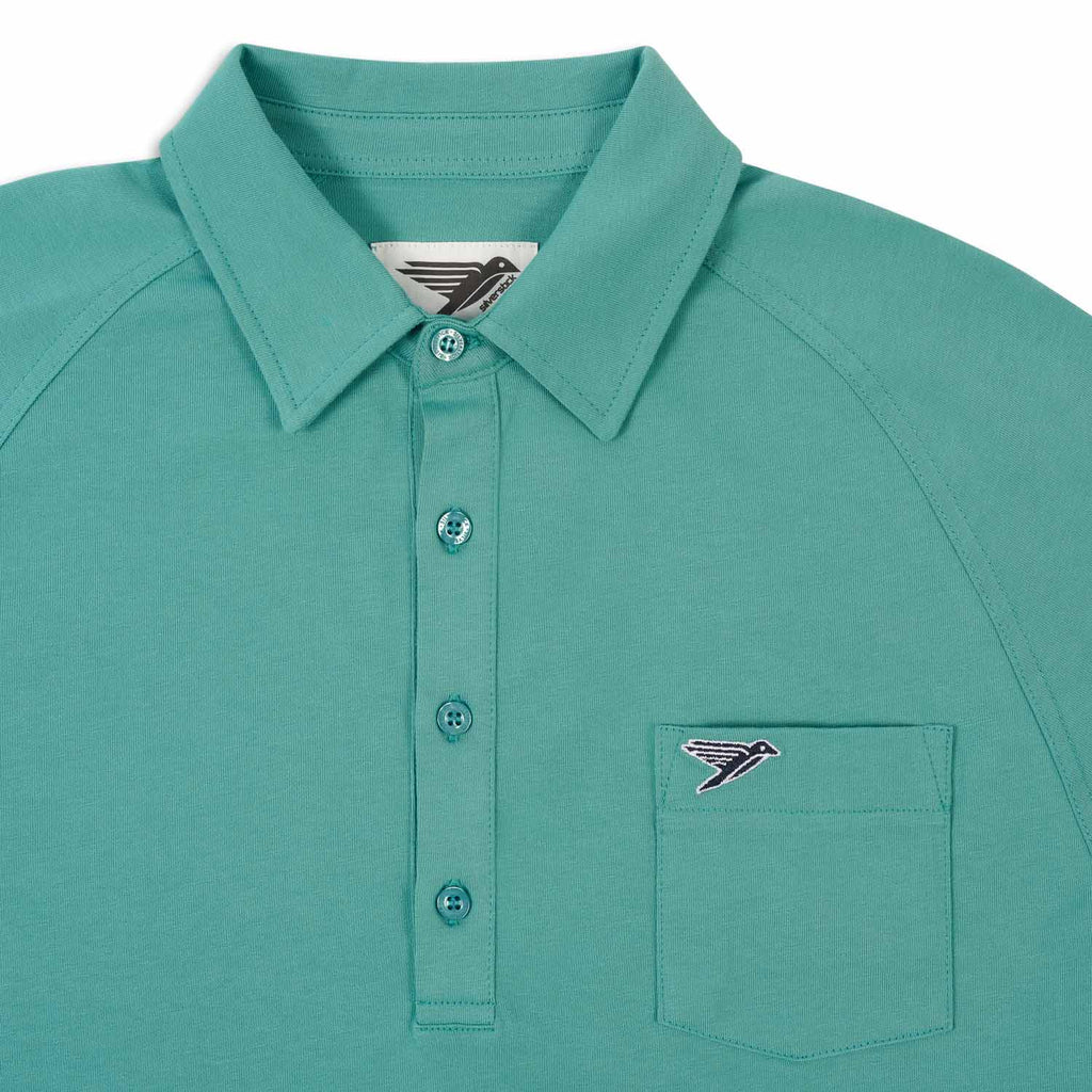 silverstick mens organic cotton lopez polo shirt wasabi close up