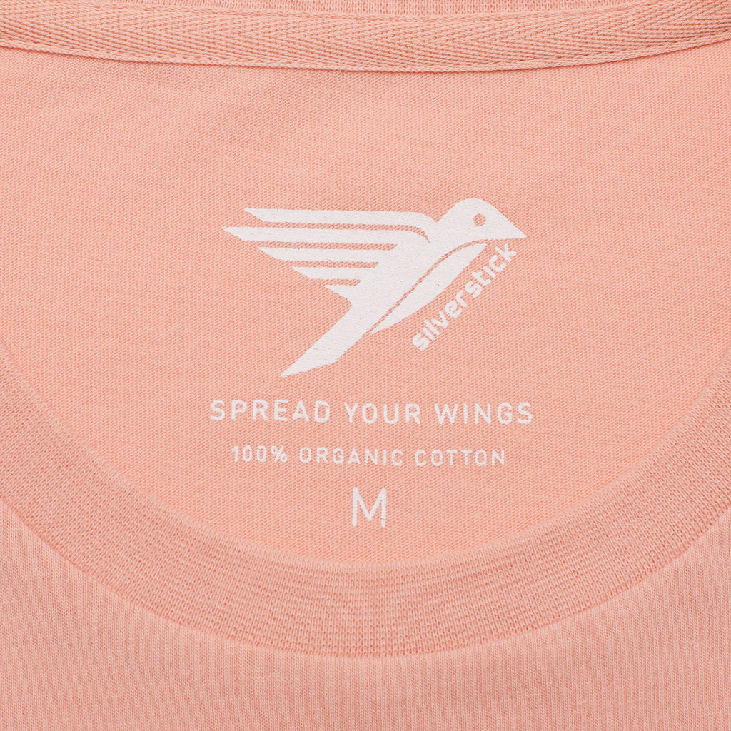 Silverstick Mens Adventure Organic Cotton T Shirt Antique Pink Spread Your Wings
