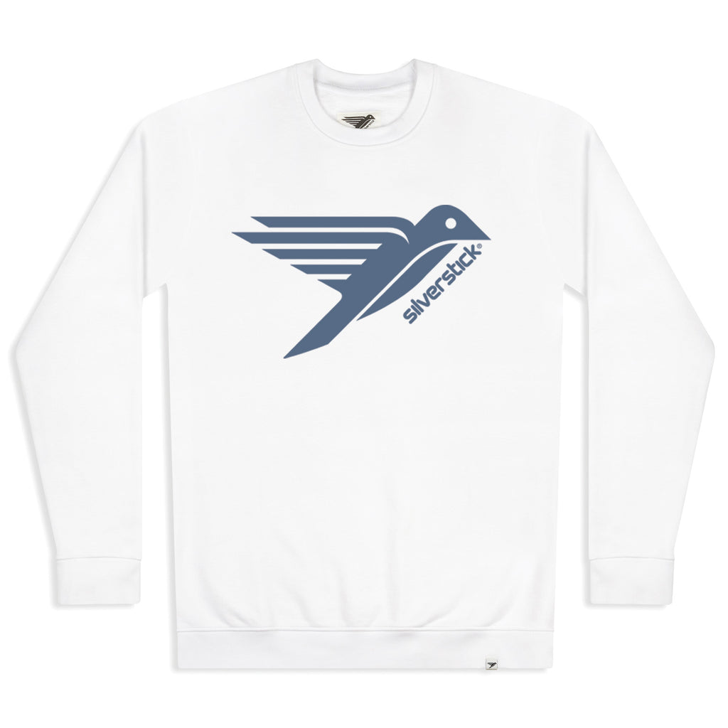 silverstick mens organic cotton sweat arugam logo white front