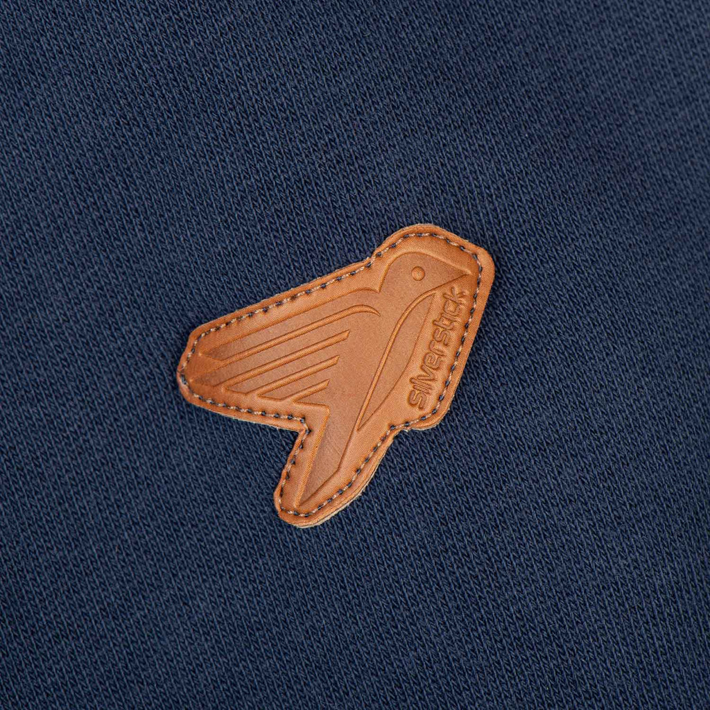 Silverstick Mens Nevis Organic Cotton Quarter Zip Sweat Navy Patch Label