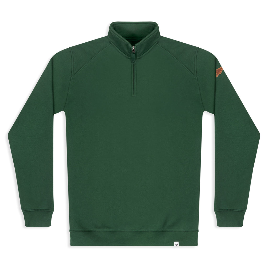 Silverstick Womens Nevis Organic Cotton Quarter Zip Sweat Greener Pastures Front
