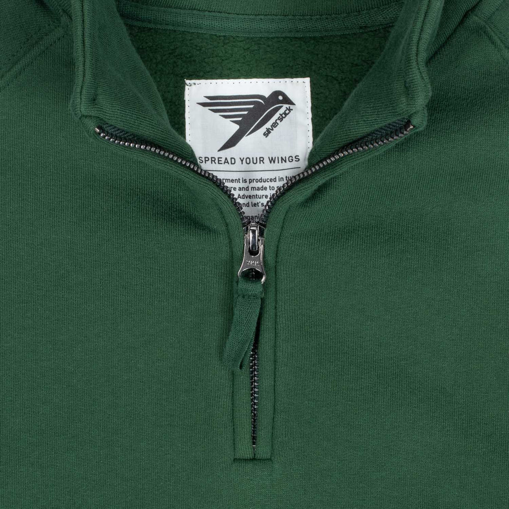 Silverstick Womens Nevis Organic Cotton Quarter Zip Sweat Greener Pastures Label