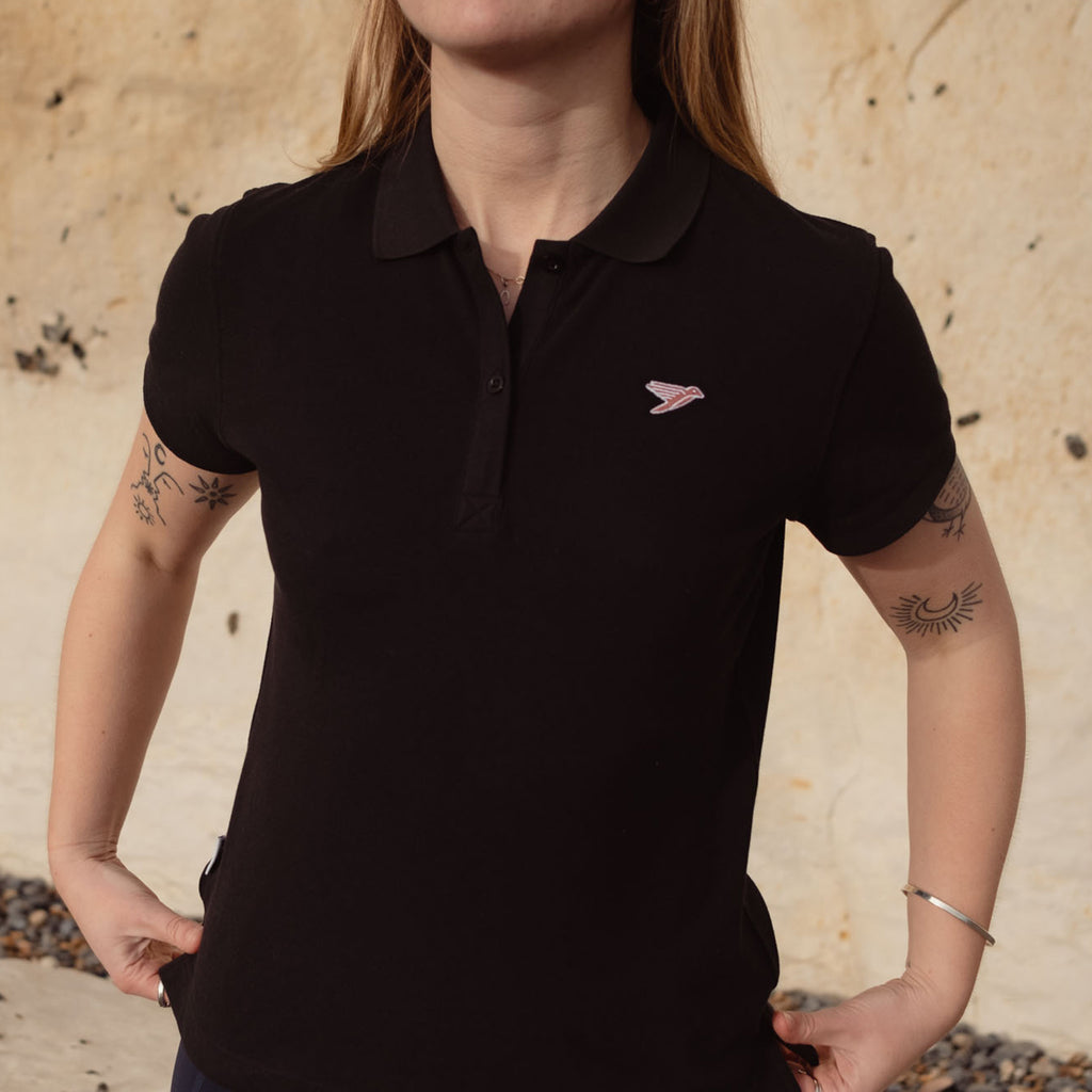 silverstick womens organic cotton earhart charcoal polo shirt adventure